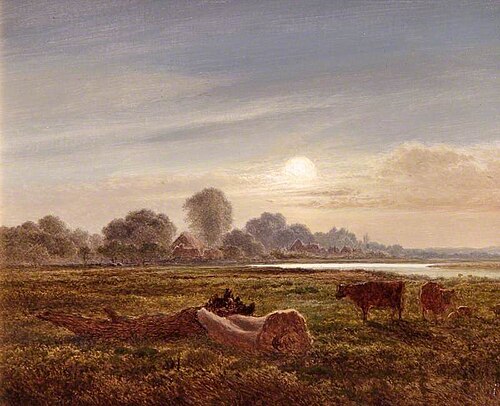 River Scene by Moonlight, 1879, Arthur Gilbert