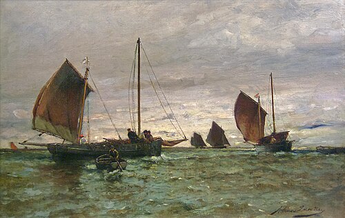 Fishing Boats Hauling in the Nets, , Arthur Quartley