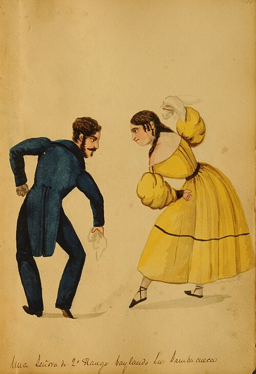 A lady of second rank dancing, 1850, Pancho Fierro