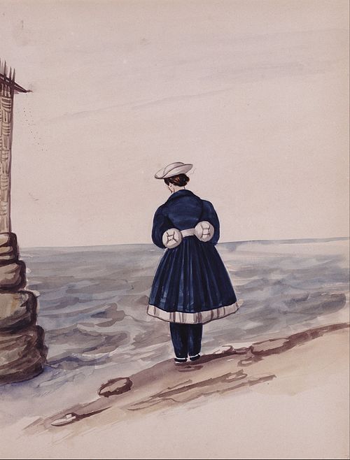 Lady bathing at Chorrillos, 1840, Pancho Fierro