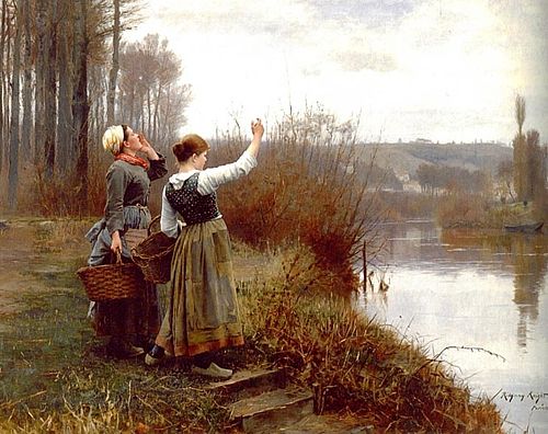 Hailing the Ferry, 1888, Daniel Ridgway Knight