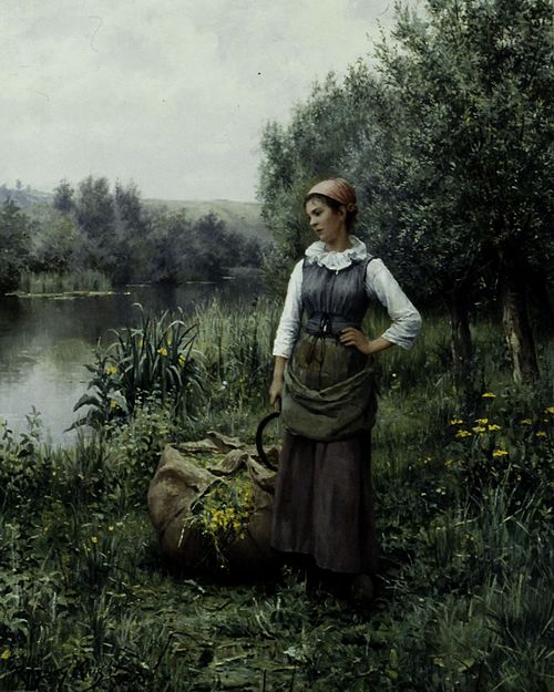 Girl by a Stream, Flanders, 1890, Daniel Ridgway Knight