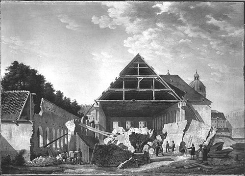 Der Abbruch der Alten Reitschule im Jahr 1822, 1822, Domenico Quaglio le jeune