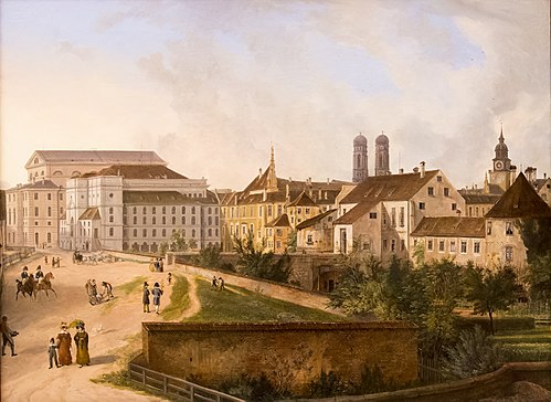 The Royal Residence in Munich from the North East in 1827, 1827, Domenico Quaglio le jeune