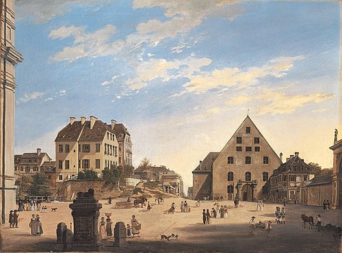 Die Alte Reitschule mit dem Café Tambosi im Jahr 1822, 1822, Domenico Quaglio le jeune