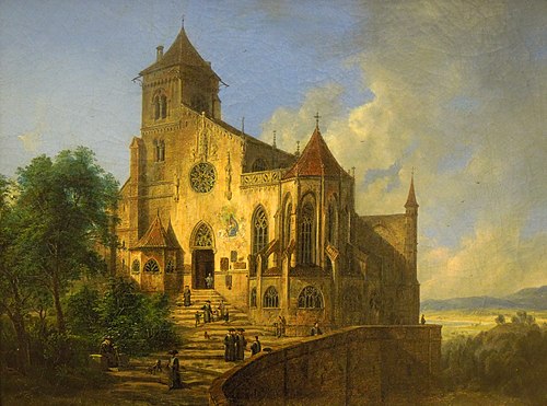 Paysage avec une église, 1830, Domenico Quaglio le jeune