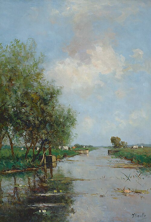 Koeien in een zomers polderlandschap, 1921, Victor Bauffe
