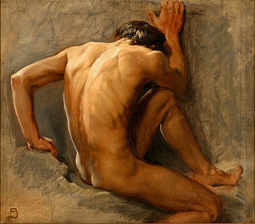 Study of a nude man, 1877, August Jerndorff