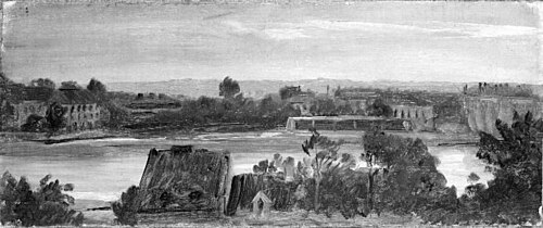 Udsigt over Elben fra Stadt London i Dresden, 1875, August Jerndorff