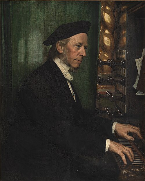 Domorganist i Roskilde, professor Hans Matthison-Hansen,kunstnerens svigerfader, 1872, August Jerndorff