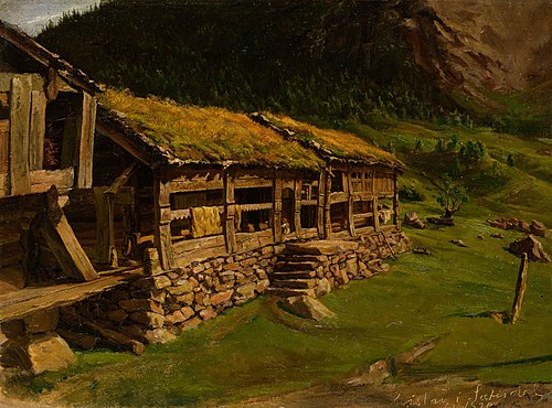 Farmhouse in Setesdal, 1870, August Schneider