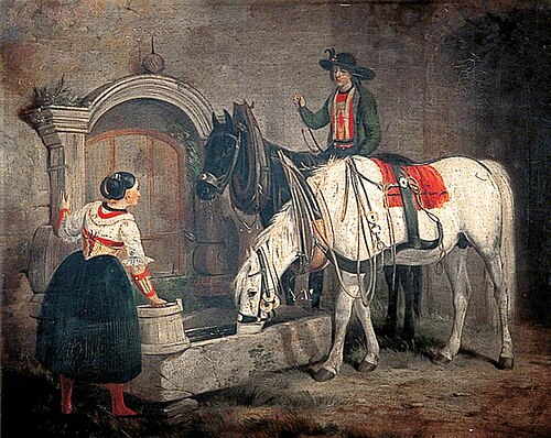 Italians Gossip at a Fountain, 1881, Augustus Jules Bouvier