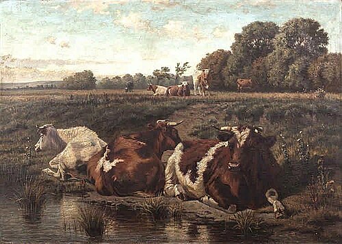 On the Banks of the Liffey, Kildare, August, , Augustus Nicholas Burke