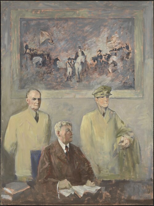 The High Command - Left Panel, 1948, Augustus Vincent Tack