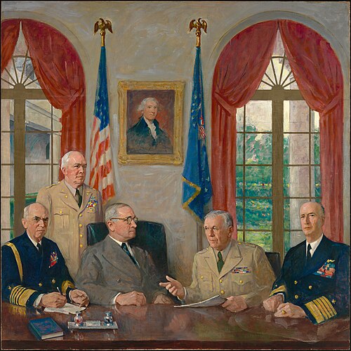 Truman and his Military Advisors, 1949, Augustus Vincent Tack