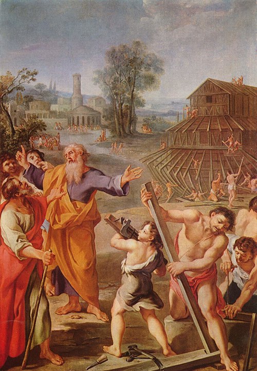 Building of the Ark of Noah, 1675, Aureliano Milani