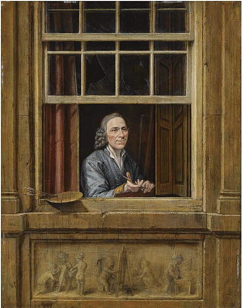 Self-Portrait in a Window, 1770, Gerrit Zegelaar