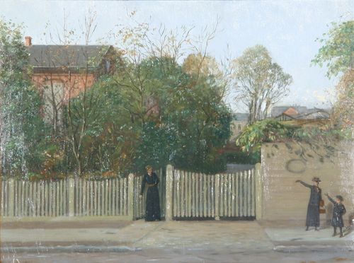 Waving goodbye., 1902, Axel Helsted