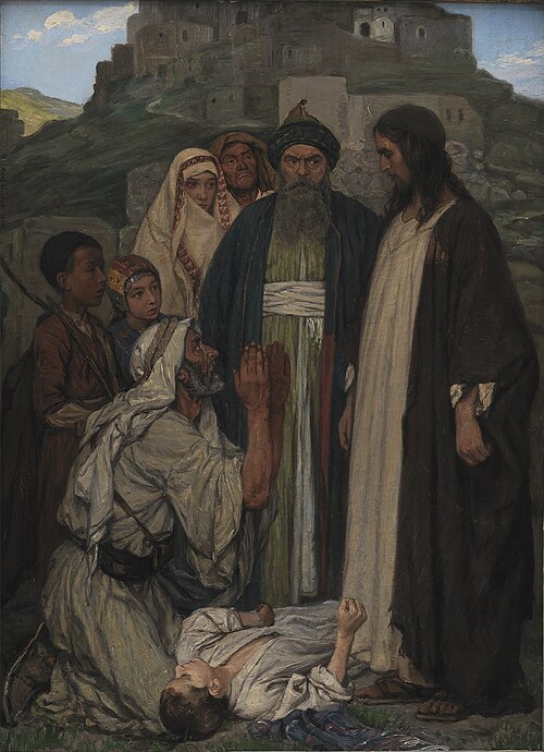 Christ Cures the Lunatic Child, 1891, Axel Helsted