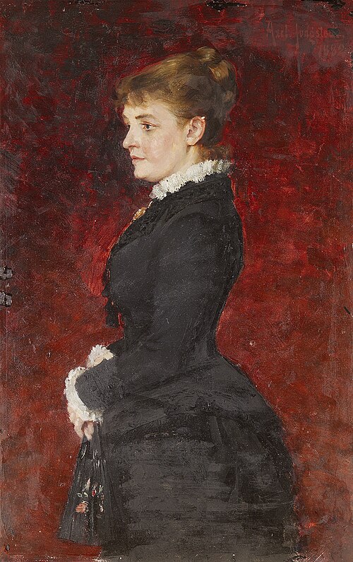 Portrait - Lady in Black Dress, 1882, Axel Jungstedt