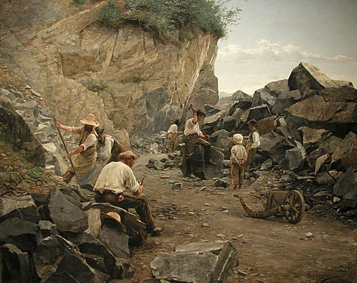 In the Quarry. Motif from Switzerland, 1886, Axel Jungstedt