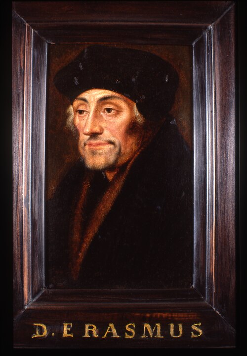 Portret van Desiderius Erasmus, humanist, 1501, Hans Holbein le Jeune