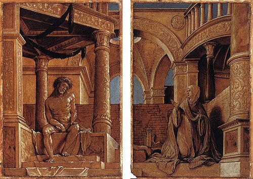 Le Christ de douleur et la Vierge en pleurs, 1520, Hans Holbein le Jeune