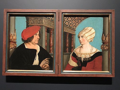Double Portrait of Jakob Meyer zum Hasen and Dorothea Kannengießer, 1516, Hans Holbein le Jeune