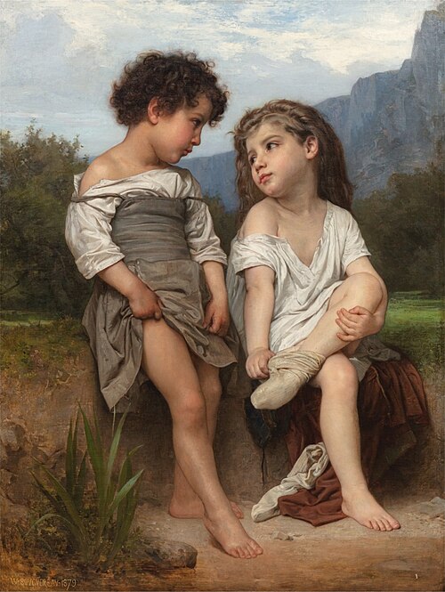 Au bord du ruisseau., 1879, William Bouguereau
