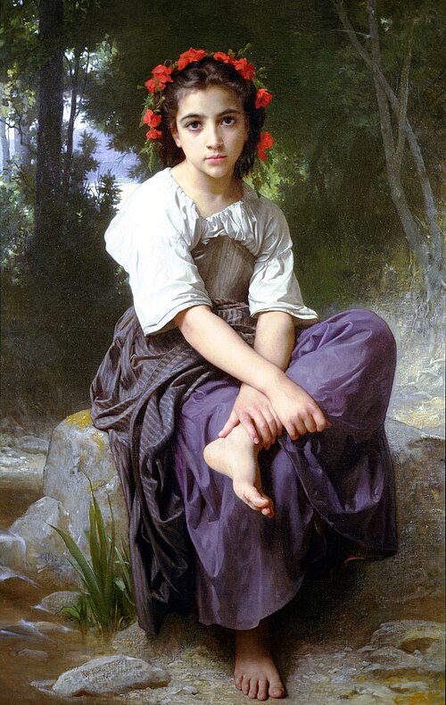 Au bord du ruisseau, 1875, William Bouguereau