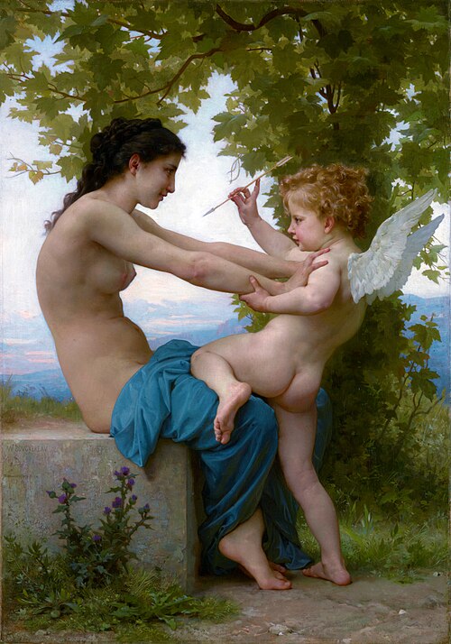 Jeune Fille se défendant contre l'Amour, 1880, William Bouguereau