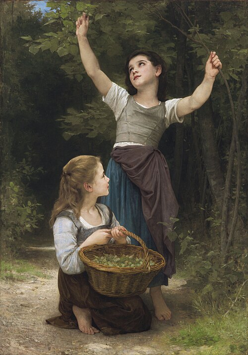 Récolte de noisettes, 1883, William Bouguereau