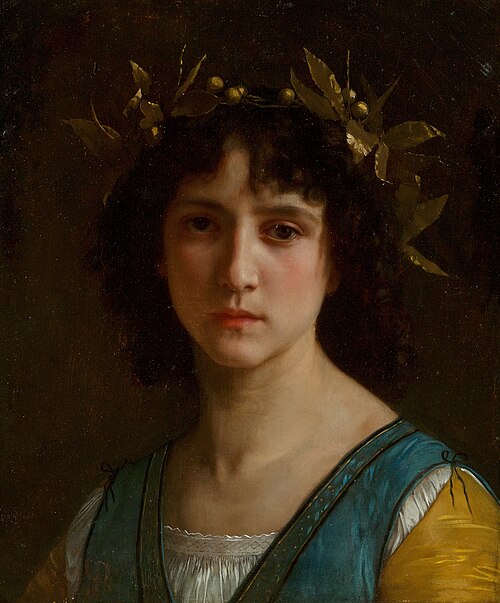Tête d'Italienne avec une couronne de laurier, 1872, William Bouguereau