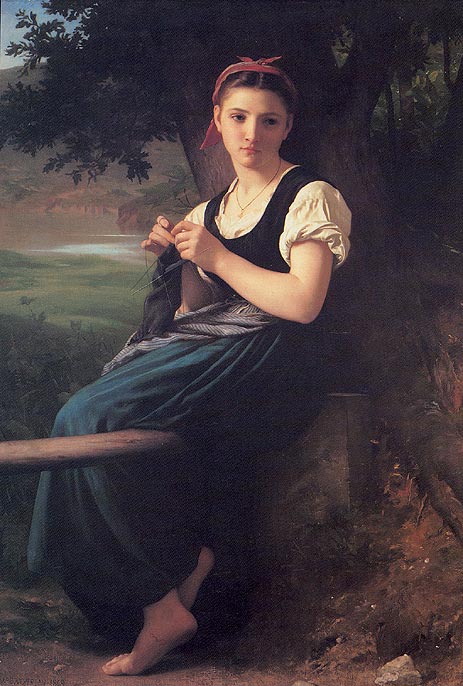 La tricoteuse, 1869, William Bouguereau