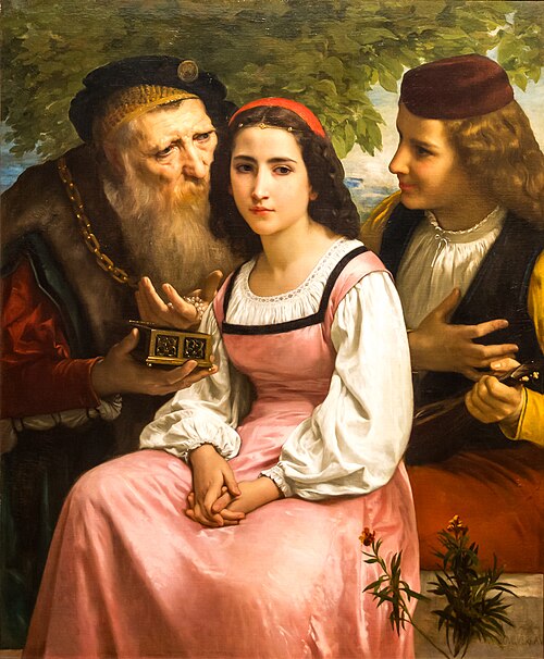 Hesitating between Love and Riches, 1869, William Bouguereau