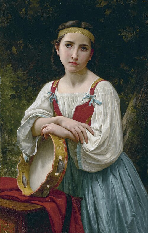 Bohémienne au tambour de basque, , William Bouguereau