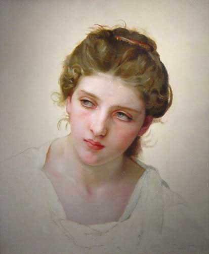 Etude de tete de Femme Blonde de face, 1898, William Bouguereau