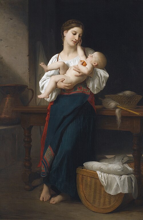 Premières caresse, , William Bouguereau