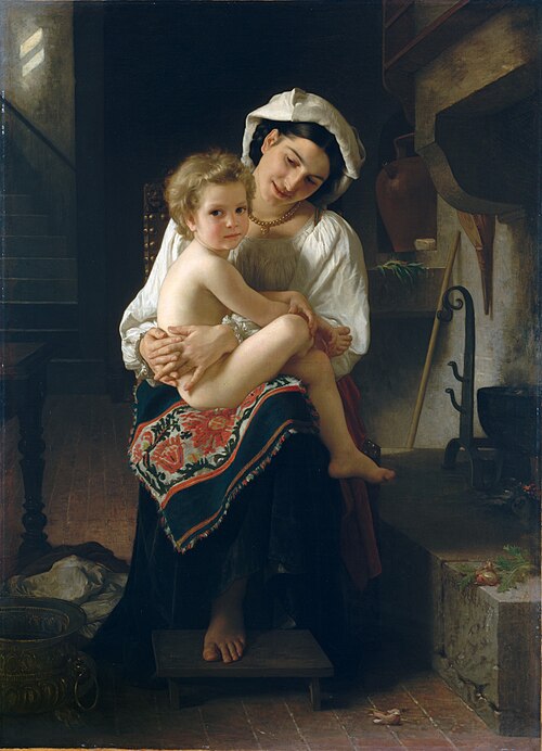 Jeune Mère contemplant son enfant, 1871, William Bouguereau