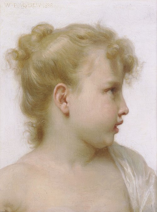 Étude de petite fille (visage de profil), 1888, William Bouguereau