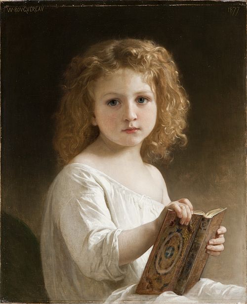The Story Book, 1877, William Bouguereau