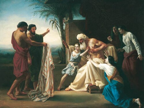 Jacob recevant la tunique ensanglantée de Joseph, 1845, William Bouguereau