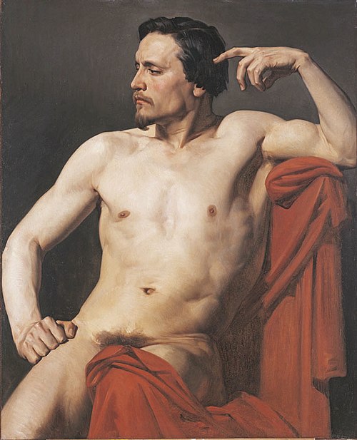 Torse ou demi-figure peinte, 1850, William Bouguereau