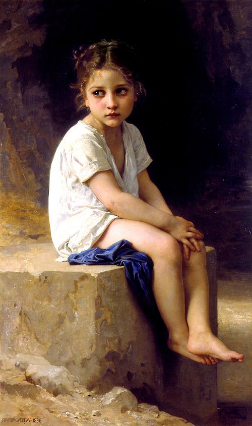 At the Foot of the Cliff, 1886, William-Adolphe Bouguereau