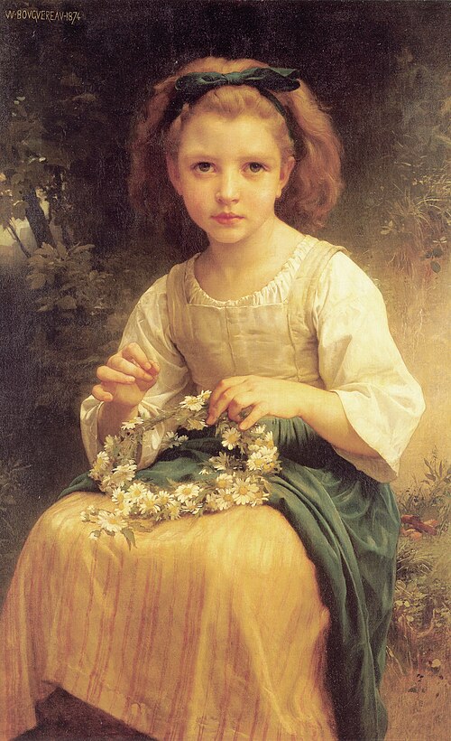 Enfant tressant une couronne, 1874, William Bouguereau