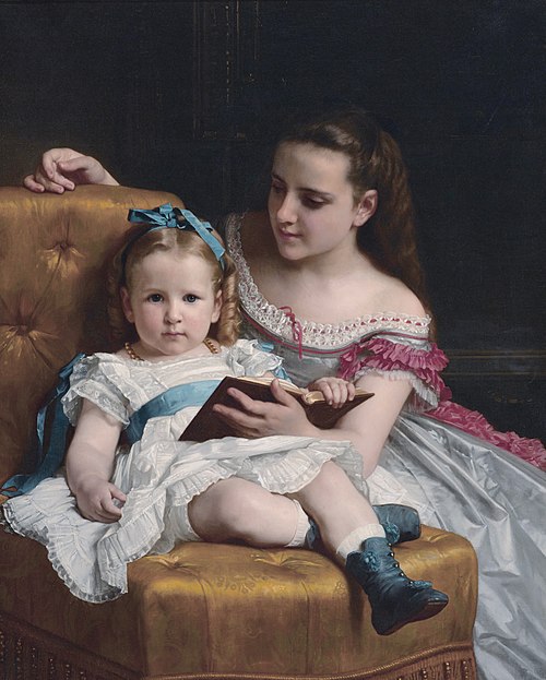 Portrait of Eva and Frances Johnston, 1869, William Bouguereau