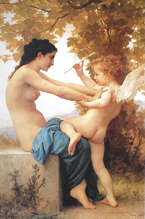 Young Girl Defending Herself Against Eros, 1880, William-Adolphe Bouguereau
