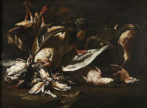 Still Life of Dead Game, 1699, Baldassare de Caro