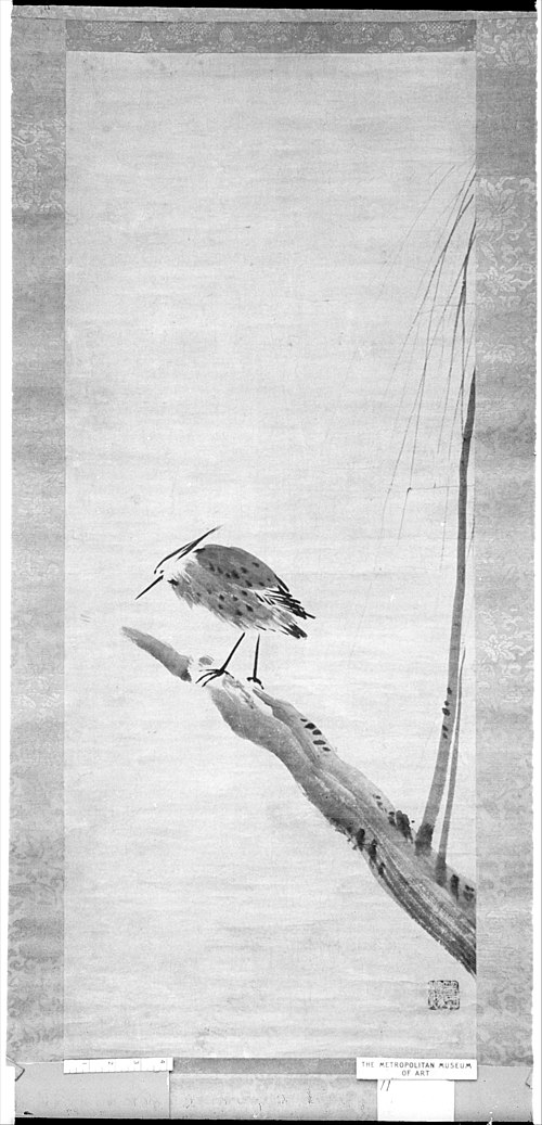 Heron and Willow, 1453, Sesshū
