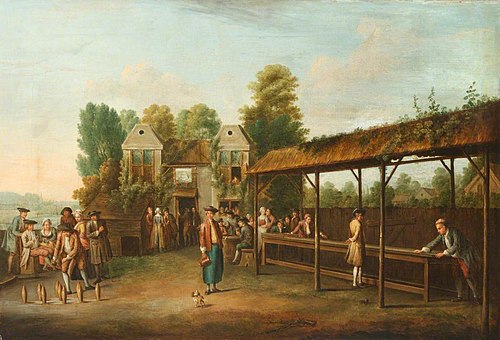Gentlemen playing Skittles, 1740, Balthasar Nebot